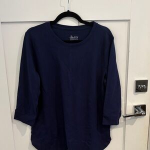 D&Co Women's Navy Long Sleeve Top